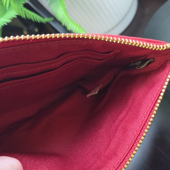 Coach Brown and Red Signature Wristlet Pouch - Picture 7 of 8